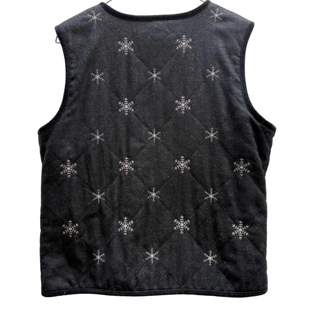 Talbots Snowflake Zip Vest – Size Small – Wool Blend – Winter Chic - Picture 2 of 7